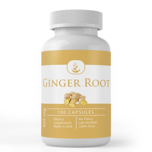 Ginger Root (100 Capsules) Natural Herbal Supplement, No Additives Or Fillers #TOP14
