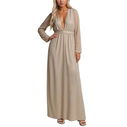Robe décontractée à col en V et paillettes avec ceinture amovible