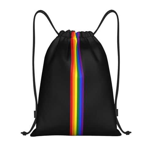 Rainbow Pride LGBT Drawstring Backpack Bag Sport Gym Dance Beach Travel Sackpack for Women Men