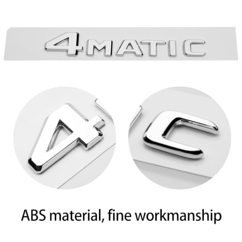 Image of 4-Matic Emblem 3D ABS Trunk Logo Badge Decoration Gift (Chrome Silver) Compatible for Mer-CED-ES-Be-nz Accessories (A1)
