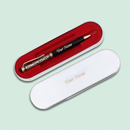 Image of Celebr8 Customized Name Engraved Metal Pen for Men | Personalized Blue Ink Signature Writing Pen | Premium Office Stationery | Friendship Day Gifts | Corporate Gift for Employees & Colleagues
