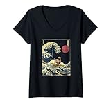 Photo Gallery donna cane corso giapponese kanagawa wave divertente surf cane maglietta con collo a v Photo Gallery donna cane corso giapponese kanagawa wave divertente surf cane maglietta con collo a v