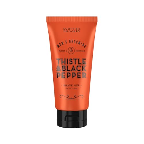 Thistle &amp; Black Pepper Shave Gel, Woody Amber Fragrance, Soothing Milk Extract, Recyclable, 150ml