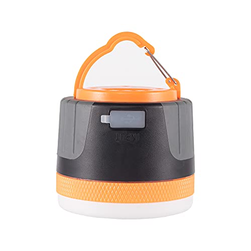 LIT-PaTH LED Camping Light, Rechargeable Lantern with Magnet Base, 4400 mAh, Survival Kit for Emergency, Hurricane, Outage, Large Orange, 1 Pack
