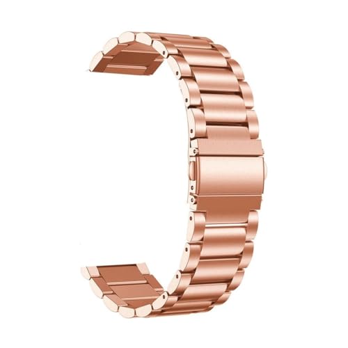 [MEVMEVGNLN] Fit For Amazfit GTS/4/2/2e/3/GTS2 Mini/GTR 47mm/GTR 4 3 2 Pro�u���X���b�gBip 3Pro 5�X�g���b�v�ɓK������X�e�����X�X�`�[���o���h(Rose gold,22MM)
