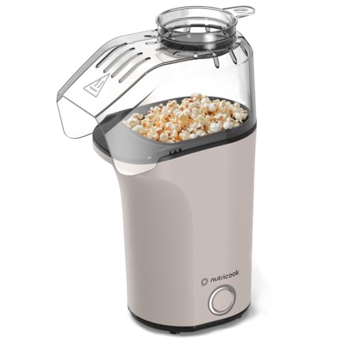 Nutricook Popcorn Maker | 16-Cup Oil-Free Hot Air Popper Measuring Cup & Butter Melter NC-PM150BG (Beige)
