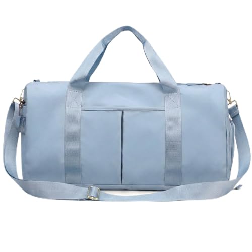 Mala de Mao Compacta de Viagem Feminina Funcional com Alca Transversal Bolsa de Viagem em Nylon Resistente com Bolso para Sapatos Ajustavel Leve e Versatil Ideal e Uso Diario (Azul)