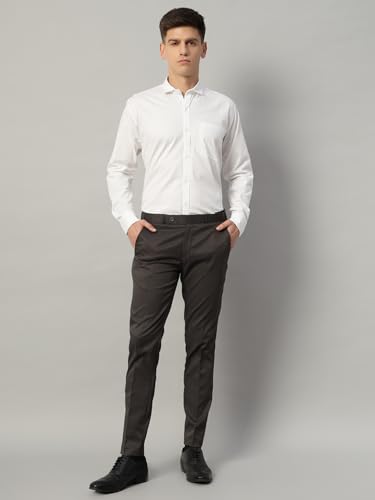 Image of Vogaan Formal Pant with Expandable Waist for Men | Men's Cotton Regular Fit Flat Front Pant for Party and Casual Wear