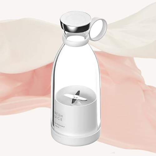 Genérico Fresh Juice Batidora Portátil Licuadora, para Smoothie o Batidos, Mezcladora Personal, Portable Blender, Licuadora de Frutas Inalámbrica Recargable USB Deporte, Camping, Fitness (Blanca)