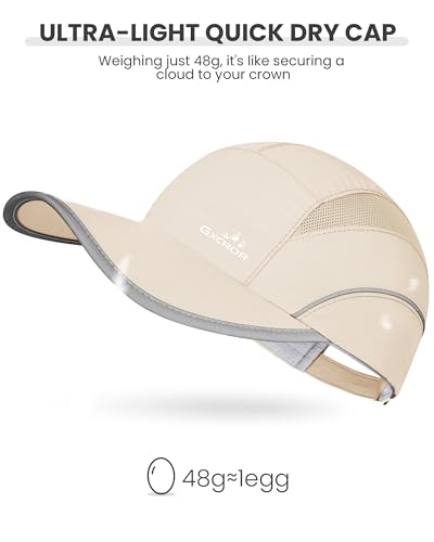 Image of GXCROR Quick-Dry Running Hat for Men & Women - UPF 50+ Breathable Mesh, Reflective Sports Cap for Outdoor, Hiking