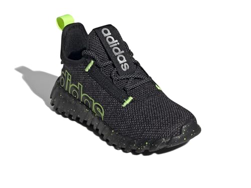 adidas Tenis unisex Kaptir 3.0 para niños, Negro/Hierro Metálico/Lúcido Limón, 5 Big Kid