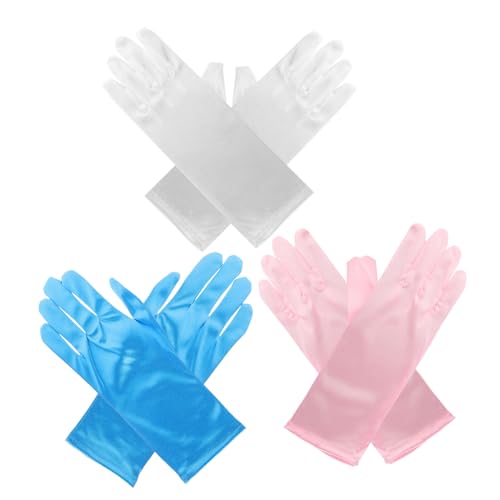 3pairs and Girls Dress Gloves Skirt Gloves Decorative Party Supplies Winter for Toddlers