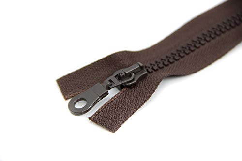 NTS Nähtechnik - 1 cremallera de plástico, 5 mm, divisible, marrón oscuro, 80 cm