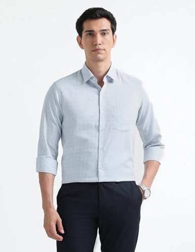 Image of Arrow Checked Slim Fit Mens Formal Shirt - Cotton, Breathable & Comfortable, Full Sleeves Shirts for Men