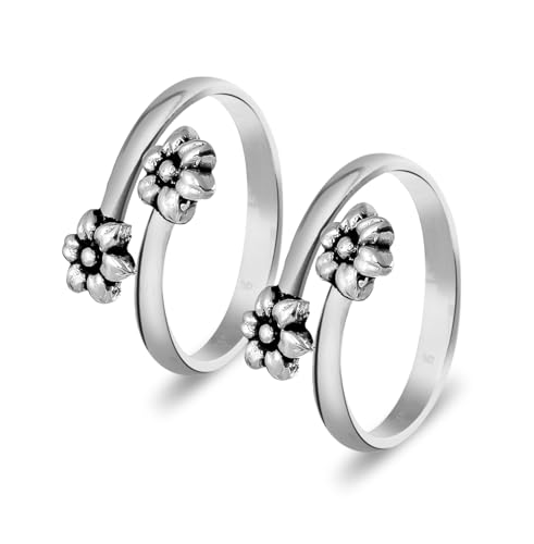 Image of 925 Sterling Silver Peacock Design Toe Ring for Women and Girls | Polish Adjustable Toe Bichiya | Adjustable