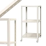 スチールラックのキタジマ スマートラック NSTRK-327 幅45×奥行45×高さ93.5cm 3段 ホワイト 80kg/全