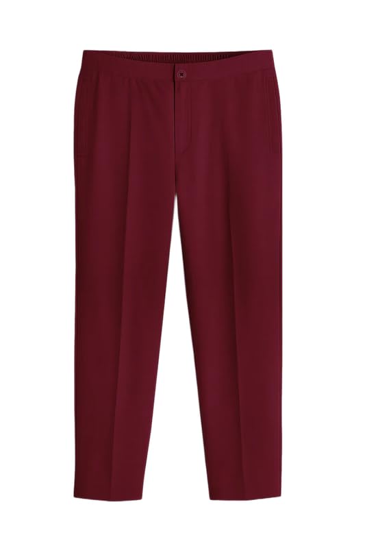 french crown Men's Flyvivo-Aubergine Maroon Twill Premium Cotton Lounge Pant-picture-44