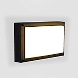 JYCCH 18W Außenwandleuchte IP65 Wasserdicht Schottwandleuchten Außenwandleuchte Außen Anthrazit Wandleuchte für Garten Terrasse Veranda Garage Balkon Werkstatt Wandleuchte - Warmweiß (Cu