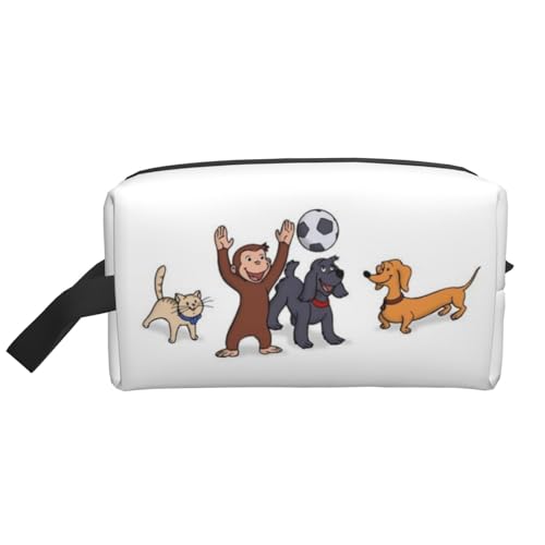 トイレタリーポーチ おさるのジョージ かわいい 漫画 コスメポーチ 大容量 ?量 洗面ポーチ 人気 アニメ 化粧ポーチ 男女兼用 おしゃれ 旅行 プレゼント