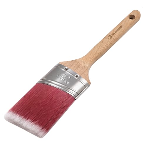 ROLLINGDOG 2.5 Inch Oval Angled Paint Brush-Cutting in Paint Brush with Ergonomic Handle for Wall, Trim, Door, Edge and Detail Work