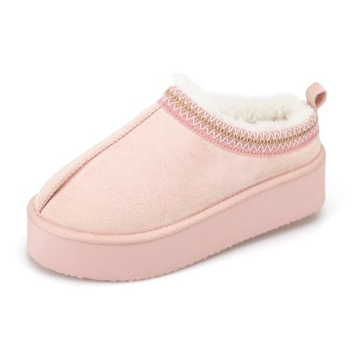 Jessica Simpson Womens Microsuede Platform Clog Slipper Dusty Pink Large