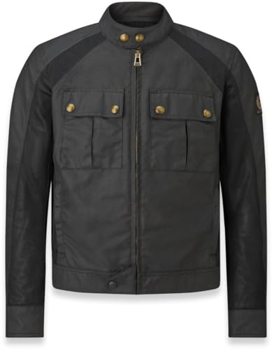 Belstaff Temple Giacca di cera da moto, nero, M