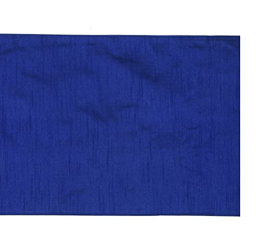 Image of E-EZRA Premium Raw Silk Table Runner for Centre Table / Coffee Table / 4 Seater / 6 Seater Dining Table (72 Inch, Royal Blue)