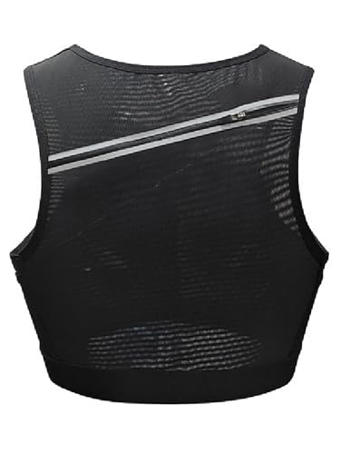 YiZYiF Unisex Kids Ultralight Running Vest With Multi-pocket Zipper Reflective Strips Mesh Tank Tops For Runners2