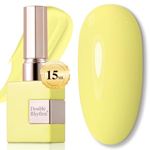 Double Rhythm 15ML Gel Nail Polish Pure Sheer Same Color Same Bottle Soak Off Gel Polish Art Manicure Salon DIY at Home for Women (Light Yellow-A1395)