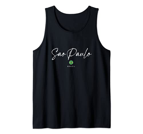 Sao Paulo Brazil Brazilian Flag Tank Top, Black