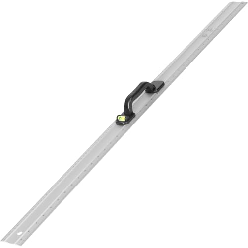 Hardys Aluminium Metal Ruler & Spirit Level - 1m (1000mm) Length | Inch & Cm Measurements 180 Degree Spirit Gauge Handle - Vertical & Horizontal Levels - Professional Hand Tools