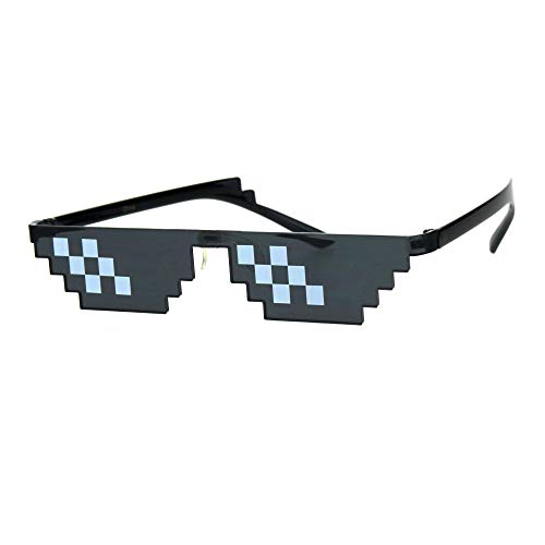 Nerdy Gamer Pixel Shape Narrow Plastic Funky Sunglasses2