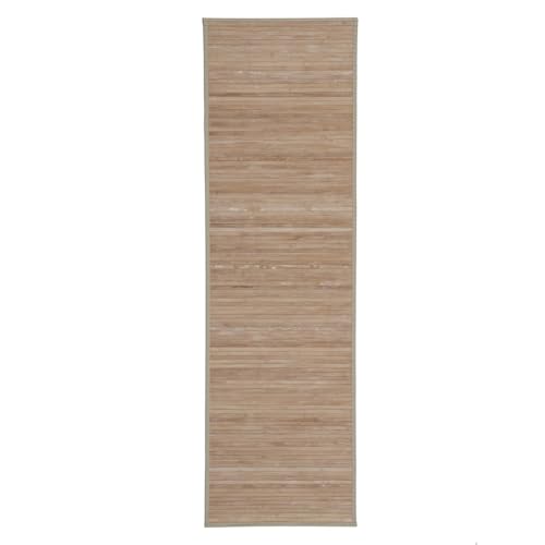 LOLAhome Alfombra de bambú Natural de 60x200 cm, Antideslizante, Anti Manchas, Resistente a la Humedad, para Salón, Dormitorio, Cocina, Baño, Pasillo, Garaje