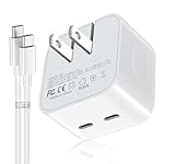 35W Dual USB-C Port - Compact Power Adapter Foldable USB Type C Plug Fast Wall Charger with 2Pcs 5FT C to L, C to C Charging Cord for iPhone 14 13 12 11 Pro Max Plus Mini, iPad, MacBook Air