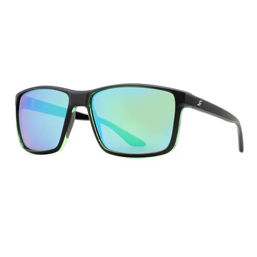 Image of Men's Polarized Sunglasses, Square Rubber Frame Carbon Fiber Temple Fishing Driving Sun Glasses UV Protection RFS8205