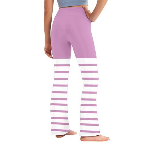 Toddler Girls Striped Colorblock Yoga Pants Teens High Waisted Straight Leg Comfort Activewear Leggings for Kids 2-13 Years4