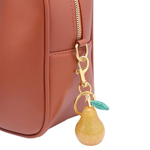 Image of Fruit Bag Charm Keychain - Gold Key Chain, Cute Purse Handbags Accessories - Beautiful Gift for Women