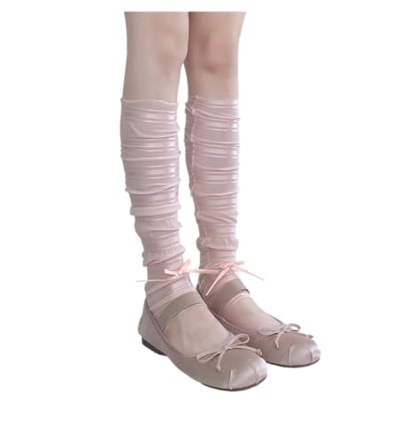Womens Ballet Style Y2K Leg Warmers Wrist Cover Cute Ruched Stacked Mid Tube Leg Covers Harajuku One Size