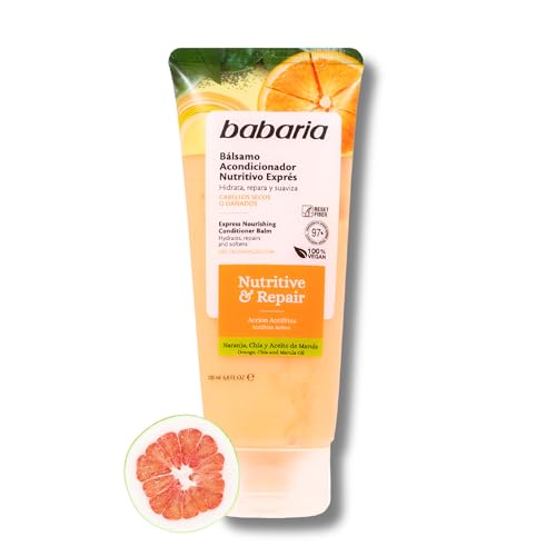 Babaria - Acondicionador Pelo Dañado o Seco | Anti Frizz Pelo | Acondicionador Pelo Rizado y Liso | Crema Suavizante Pelo | Desenredante Pelo Mujer