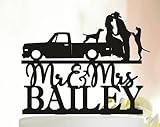 Couple Wedding Cake Topper,Pickup Truck wedding cake topper,cowboy wedding cake topper,Driver Cake Topper,Trucker Wedding Cake Topper,Silhouette Cake Topper for Wedding/Engagement/Marriage Party.