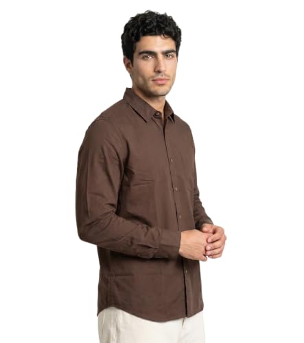 Image of Amazon Brand - INKAST Men Solid Cotton Shirt | Casual Wear | Basic Essential Plain Everyday & Office Wear | Full Sleeve | Regular Fit