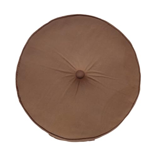 Image of Reversible 60x60x10 cm Woven Quilted Brown Floor Cushion with Cotton Filler for Seating, Patio Seat, Meditation, Yoga, Pooja, Guests, Living Room, Bedroom, Large Size 24x24x4 Inch