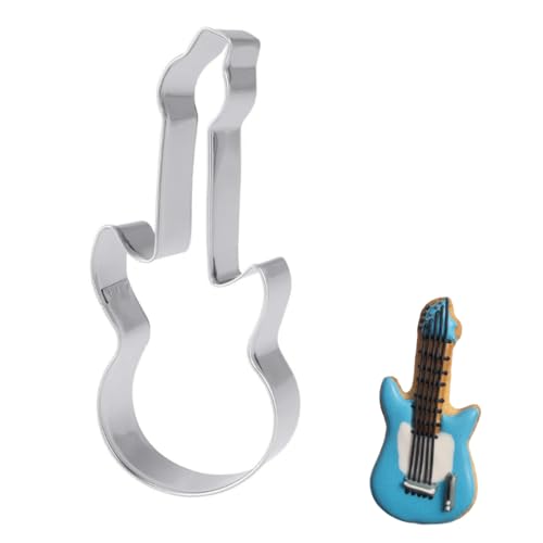 ABOOFAN Emporte-pièce en acier inoxydable - Motif guitare - Grand - Créatif - Anti-adhésif - Pour la pâtisserie - Pour la maison et le professionnel