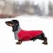 Brabtod Dog Winter Coat for Dachshund,Waterproof Miniature Dachshund Clothes Jacket,Small Dog Coat,Dachshund Jumper with Turtle Neck,Pet Outfit Ideal for Walking,Camping-Red-S