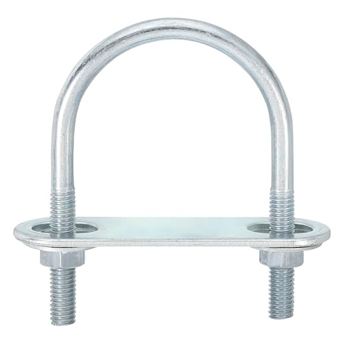 Image of uxcell Round U-Bolts, 2 Set 42mm Inner Width 70mm Length M6 Zinc-Plated Carbon Steel U Clamp Bolt with Nuts and Plates, for Boat Trailer
