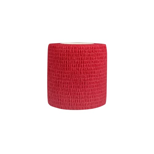 Venda Cohesiva 5 cm x 4.5 m | Venda Elástica Autoadhesiva Vendaje Deportivo Tape Crossfit | 1 Rollo Rojo