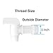 PowGrow Plastic Faucet Spigot Drum Faucet, White Flow 3/4 Faucet for Plastic Drums Jugs, Durable Polyethylene Material Barrel Faucet Replacement Spigot, 1 Inch Thread Size,1-Pack