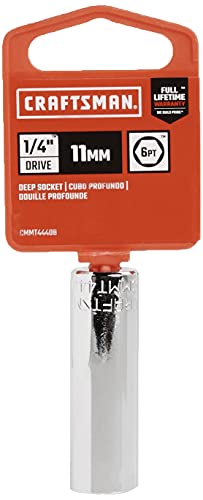 Image of CRAFTSMAN Deep Socket, Metric, 1 /4-Inch Drive, 11mm, 6-Point (CMMT44408)