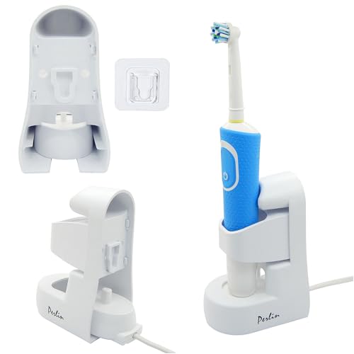 Perlin Portaspazzolino elettrico porta spazzolino da denti per stazione di ricarica da parete, supporto per spazzolino da denti, autoadesivo, senza foratura, supporto per spazzolini da denti, colore