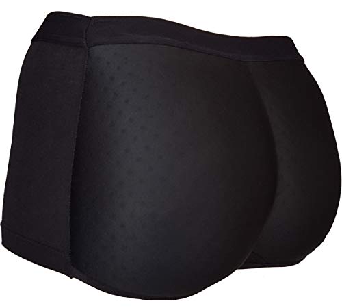 Men's Foam Padded Booty Enhancer Boyshort Brief Seamless Panties Butt Booster Underwear(M) Black